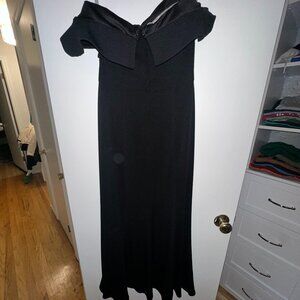 David's Bridal Size 4 Juniper Off The Shoulder Black Stretch Bridesmaid Dress